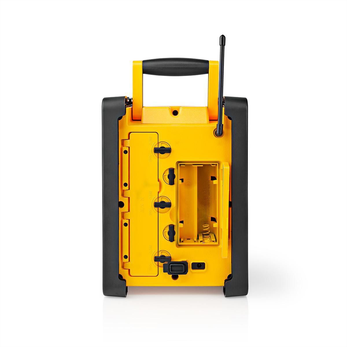 Nedis Baustellenradio FM, Bluetooth, AUX, Schutzart IPX5, Batterie/Netzbetrieb
