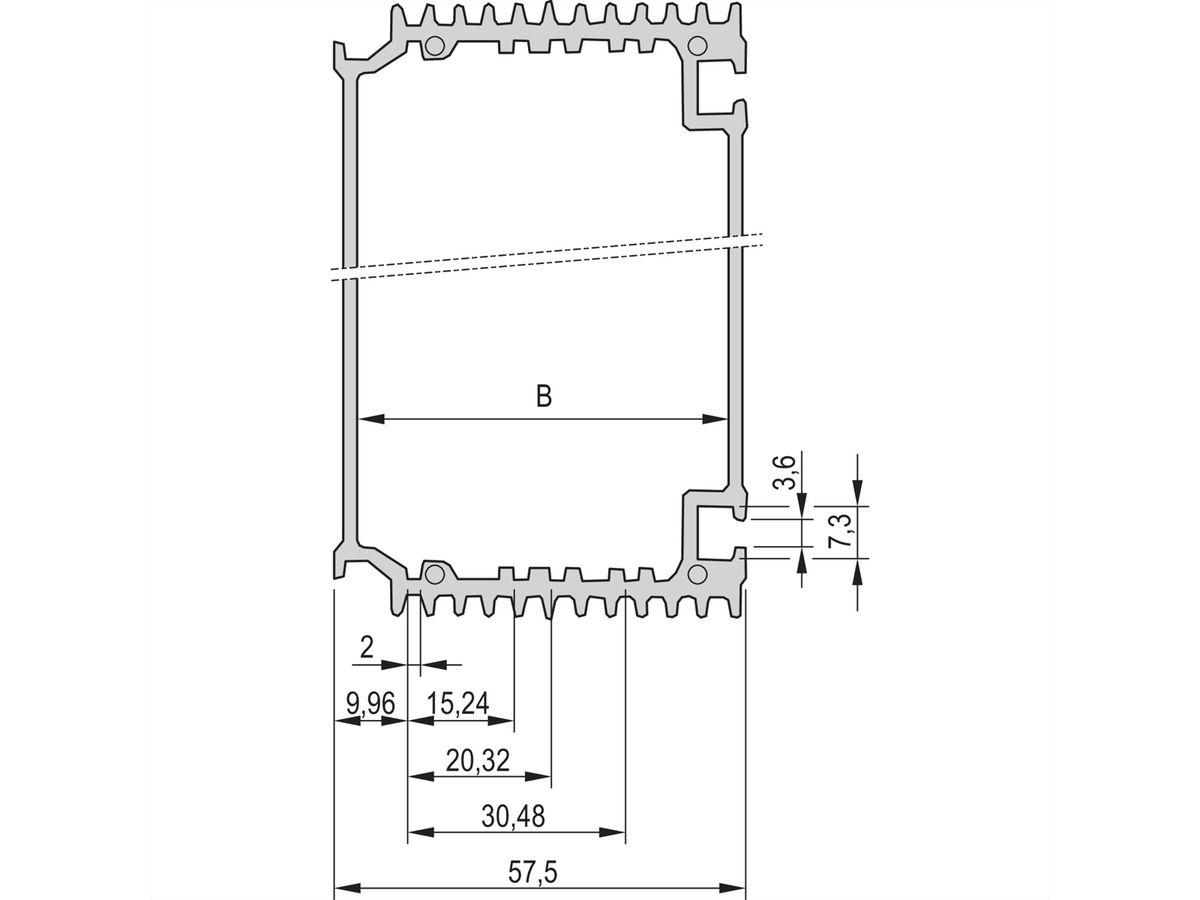 SCHROFF HF Châssis type Unité enfichable Tube de corps, 12 HP, pour circuit imprimé de 220 mm de profondeur