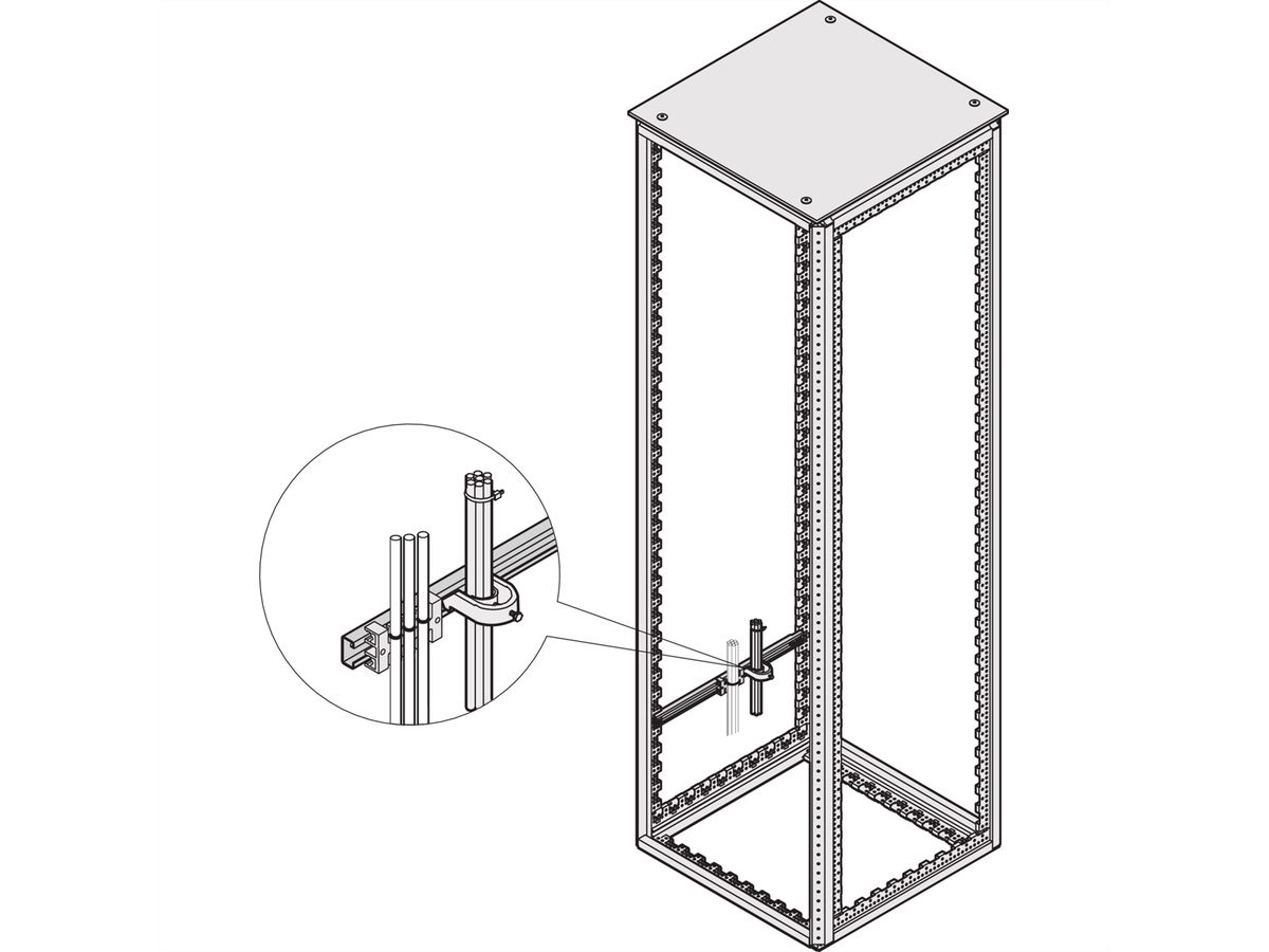 SCHROFF Varistar Rail en C pour profondeur d'armoire 600 mm