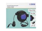 Steffen Kunststoff Kabelrückzugrolle 5m, 3x1.5mm2, 1xT13 mit Stecker T12 1m
