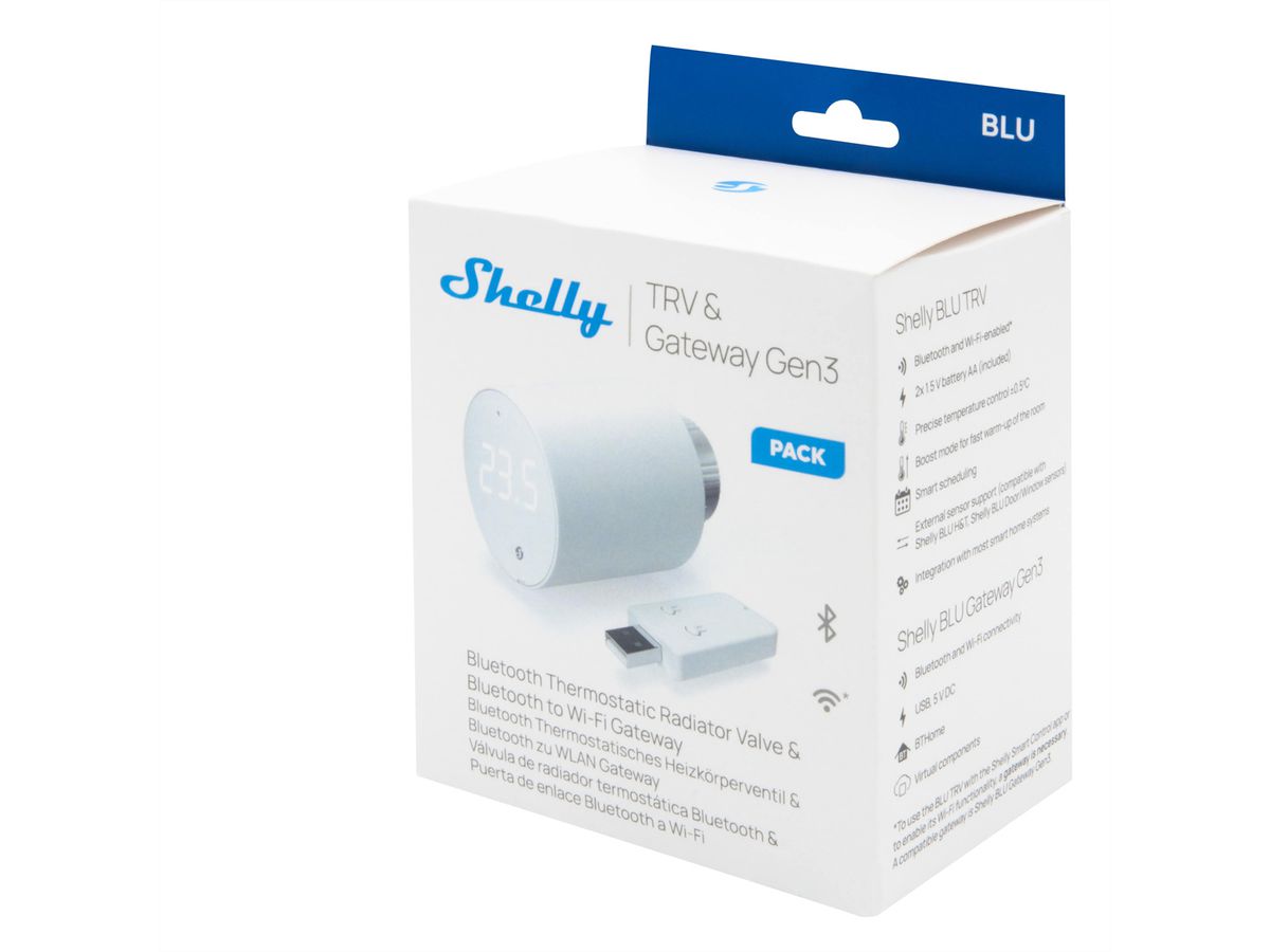 Shelly Funk-Bewegungsmelder BLU TRV, x1 + Blu Gateway Gen3