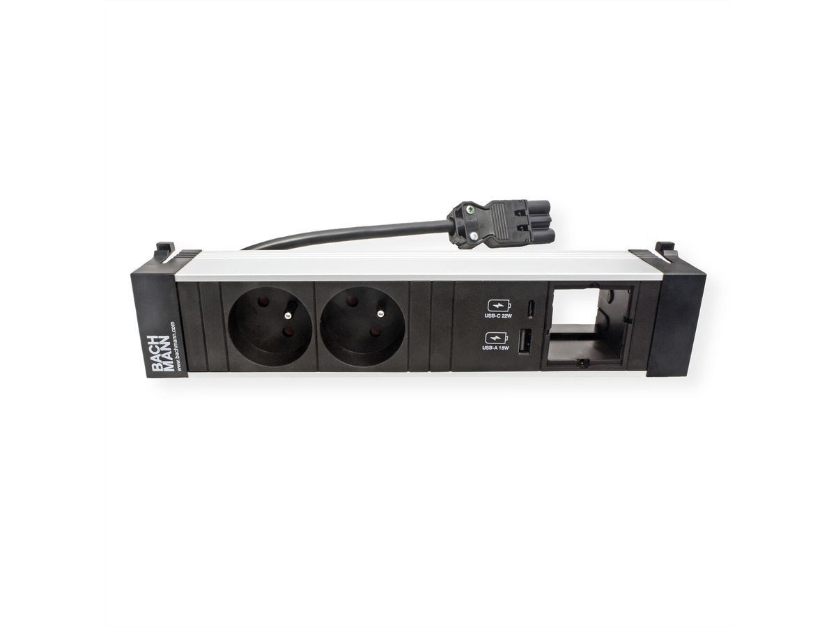 BACHMANN POWER FRAME M 2xUTE 1xCM 1xUSB A/C 22W 0,2m GST18