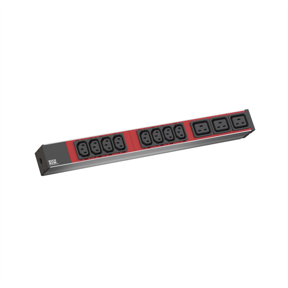 BACHMANN IT PDU ALU 1U 8x C13 3x C19, câble d'alimentation avec fiche C20
