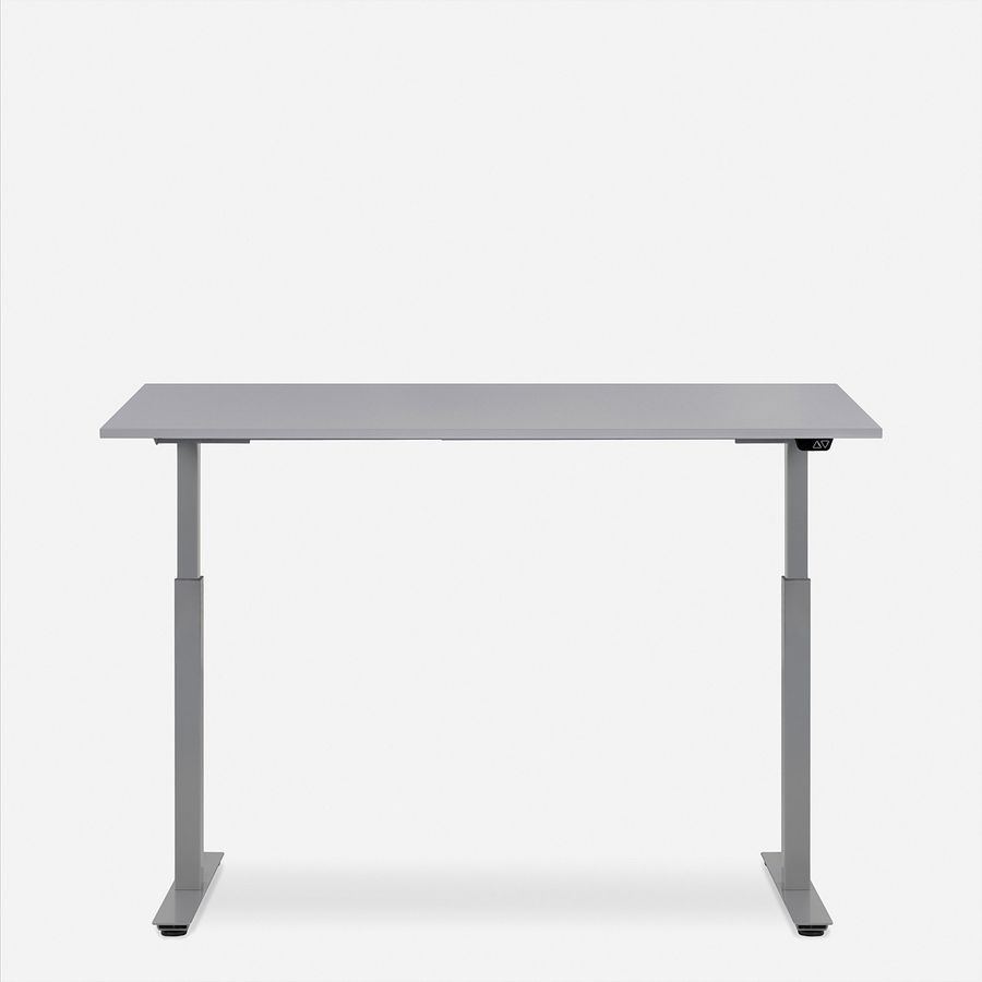 WRK21 Schreibtisch Smart 120 x 80 cm, Höhenverstellbar, Grau Uni / Grau