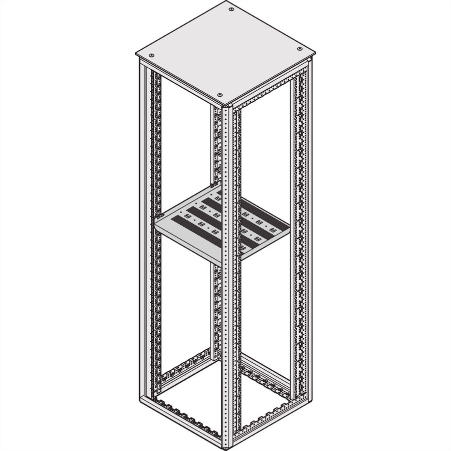 SCHROFF 19"-Fachboden stationär - 19"FACHB.STAT. 700T RAL7035