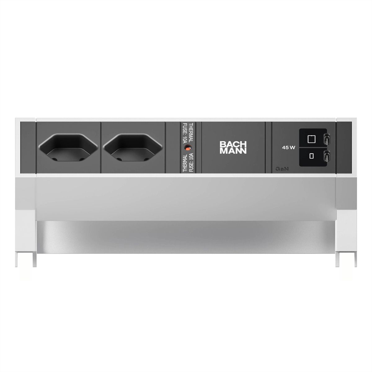 BACHMANN DESK2 2xCH 90° 1xUSB C/C 45W, L=0,2m INOX