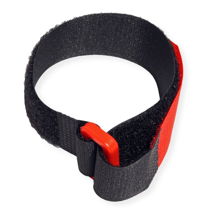 VELCRO® Bande avec oeillet plastique, par 10, noir, 30 cm