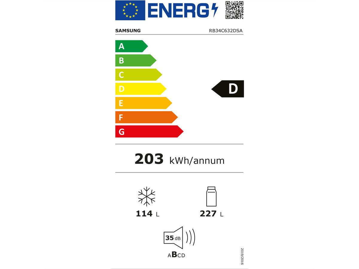 Samsung Kühl-Gefrierkombination RB7300 , 341l, D, WiFi, Silber mit Griffmulde