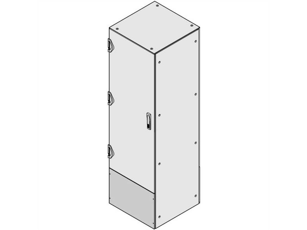 SCHROFF Anschlussplatte für verkürzte Türen /Rückwände, geschlossen, IP 55 - AN.PLATTE IP55 400H800B 7021