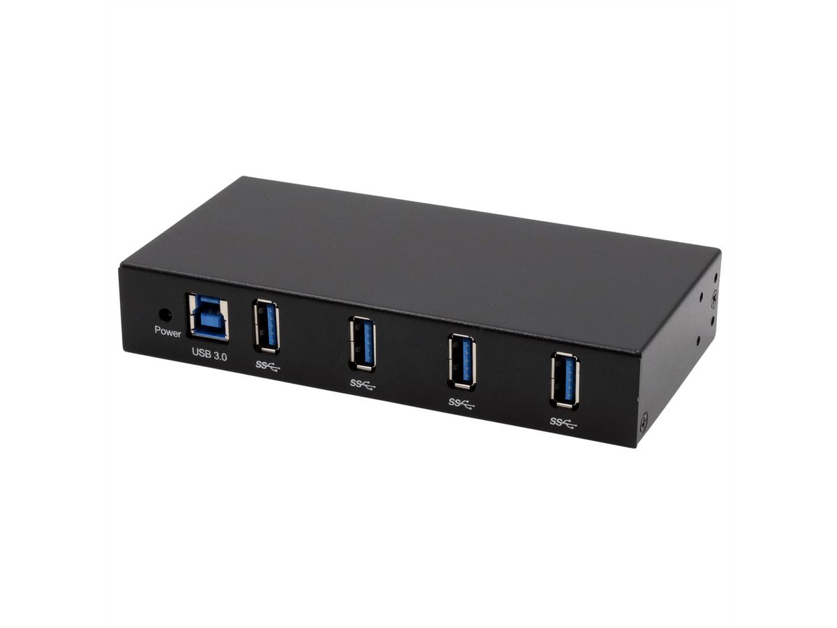 EXSYS EX-11234HMS 4 Port USB 3.2 Gen 1 HUB Din-Rail Kit und Wand VIA VL811+ Chipset