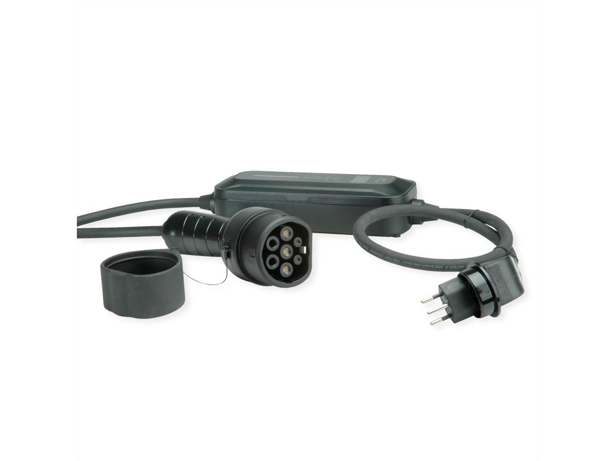 ROLINE Câble portable de recharge VE CEE7/7 - Type2, 1 phase, 250VAC (1P+N+E), 32 A, 7,4 kW, 5 m