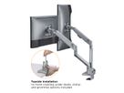 ROLINE LCD-Doppelarm, Tischmontage, Gasfeder, 5 Gelenke, 17-32 Zoll, bis 2x 9 kg, silberfarben