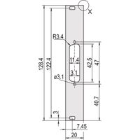 SCHROFF Face avant, plate, non blindée, découpe Sub-D, 3 U, 4 HP, 1 x 25 broches, 2,5 mm, alu, anodisé avant, conducteur arrière