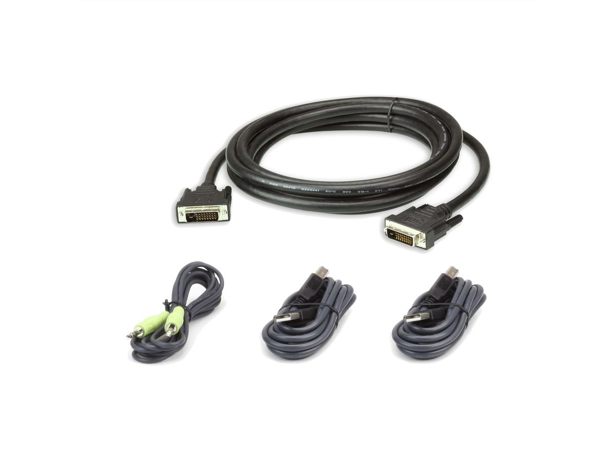 ATEN 2L-7D03UDX4 Kit de câbles KVM sécurisé DVI-D Dual Link USB