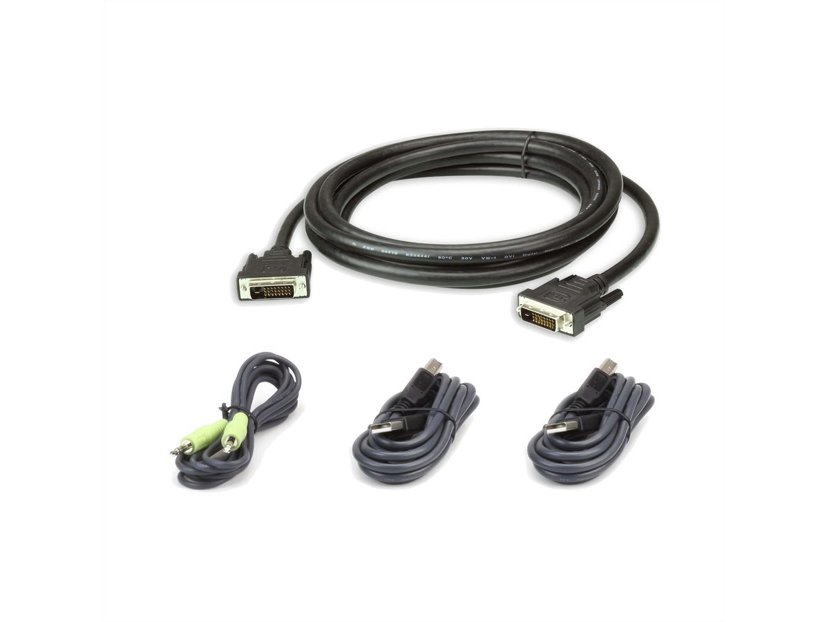 ATEN 2L-7D03UDX4 USB DVI-D Dual Link Secure KVM Kabel Set