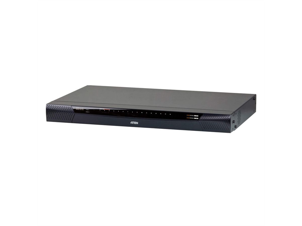 ATEN KN1116VA KVM over-IP-Switch, 16 Ports, 2 Bussysteme, für Cat.5e/6, mit Tonübertragung und virtuellen Datenträgern