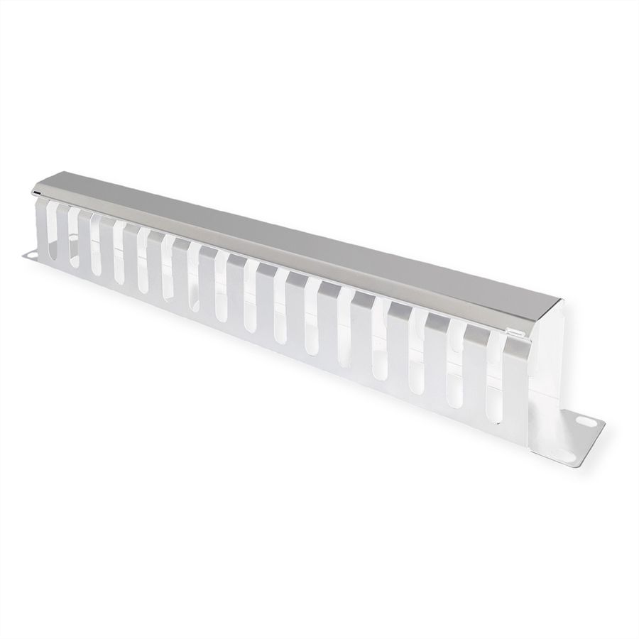 VALUE 19-Zoll-Frontplatte 1 HE mit Rangierkanal 40 x 80 mm, grau