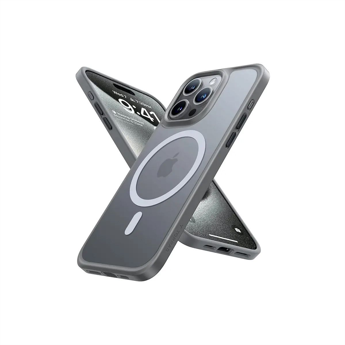 Torras Guardian Case, iPhone 15 Pro Max, Magsafe, gris