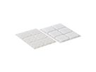 VELCRO® Boutons carrés 25x25mm x 24 blncs, crochets & velours autocollants