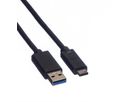 ROLINE GREEN USB 3.2 Gen 1 Kabel, A-C, ST/ST, schwarz, 1 m