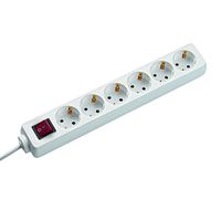 BACHMANN SELLY Steckdosenleiste 6x Schutzkontakt, Schalter, weiß, 1,5 m