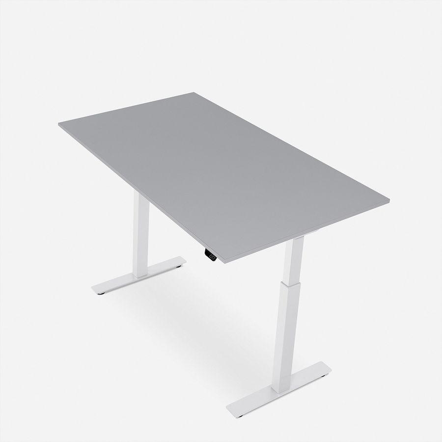 WRK21 Schreibtisch Smart 160 x 80 cm, Höhenverstellbar, Grau Uni / Weiss
