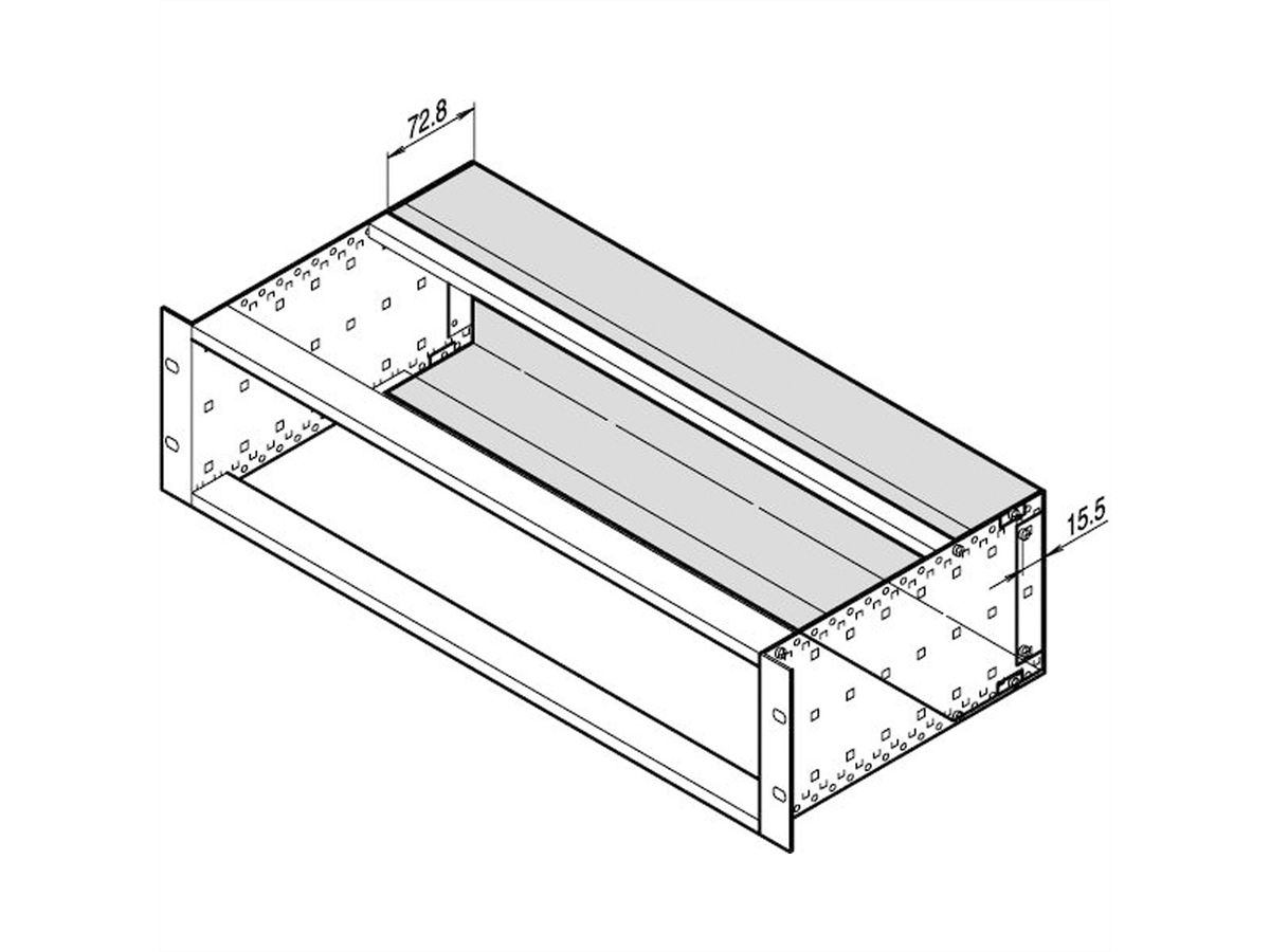 Capot arrière SCHROFF EuropacPRO pour joint CEM en acier inoxydable, 3 U, 42 HP