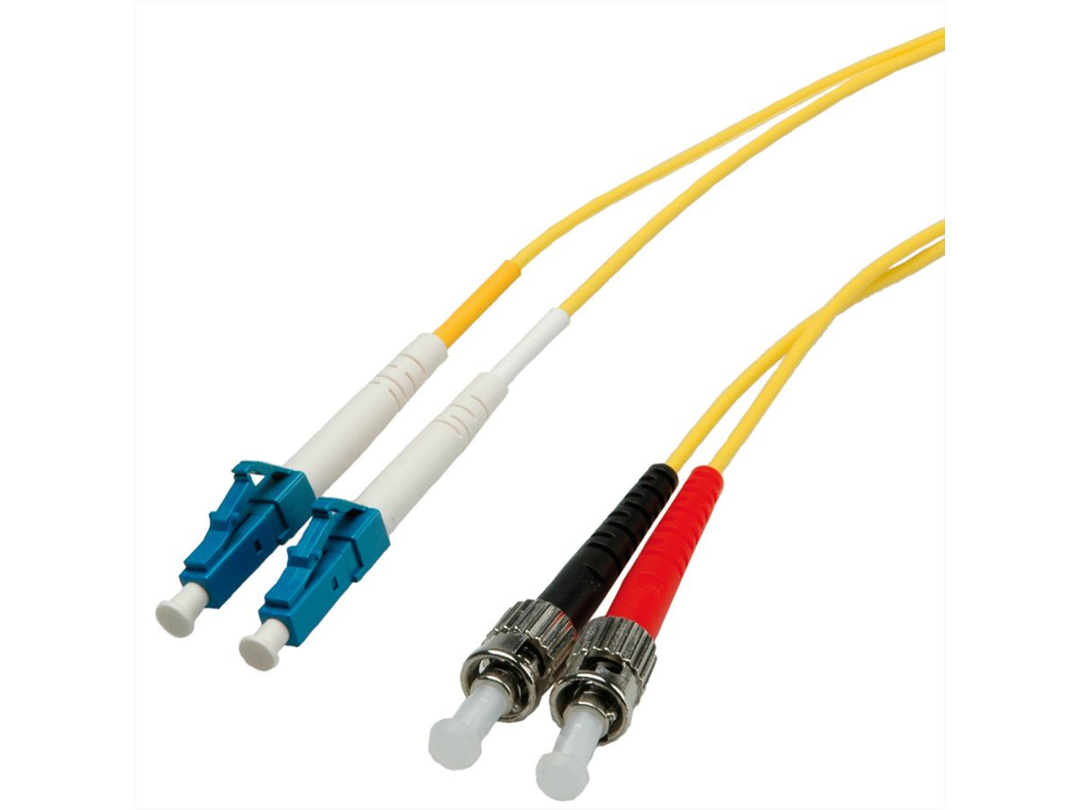 Quality LWL-Kabel Single Mode E9/125µm OS2, LC/ST, gelb, 2 m