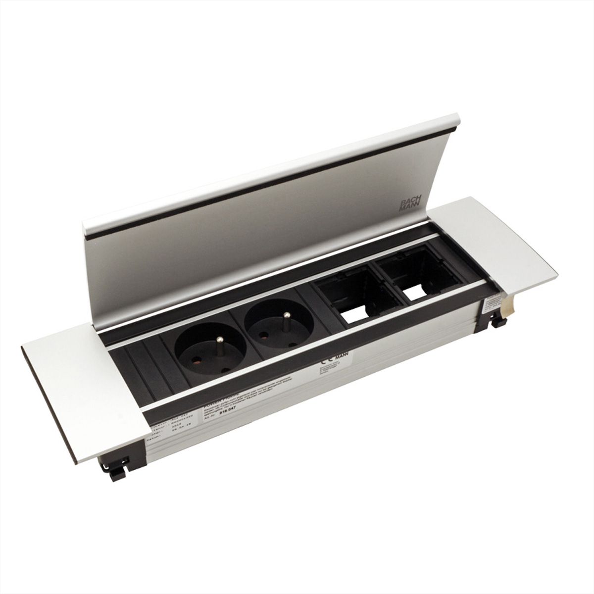 BACHMANN POWER FRAME COVER Medium 4-fach, silberfarben