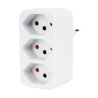 Steffen Adaptateur multiple 3 prises T13, avec protection renforcée contre les contacts, blanc