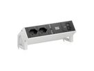 BACHMANN DESK2 2xCH 90° 1xUSB C/C 65W, L=0,2m RAL9010