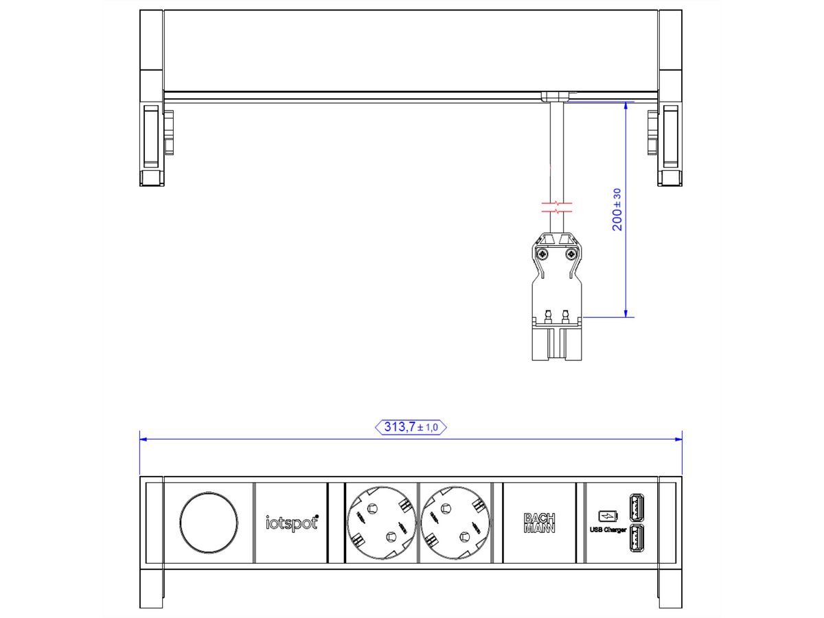 BACHMANN DESK2 1xIOTspot 2x contact de protection
