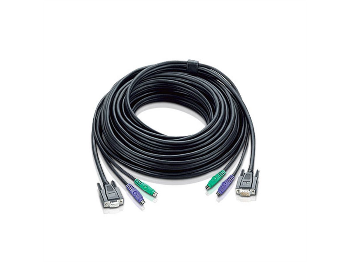 ATEN 2L-1010P/C Câble KVM standard PS/2, noir, 10 m