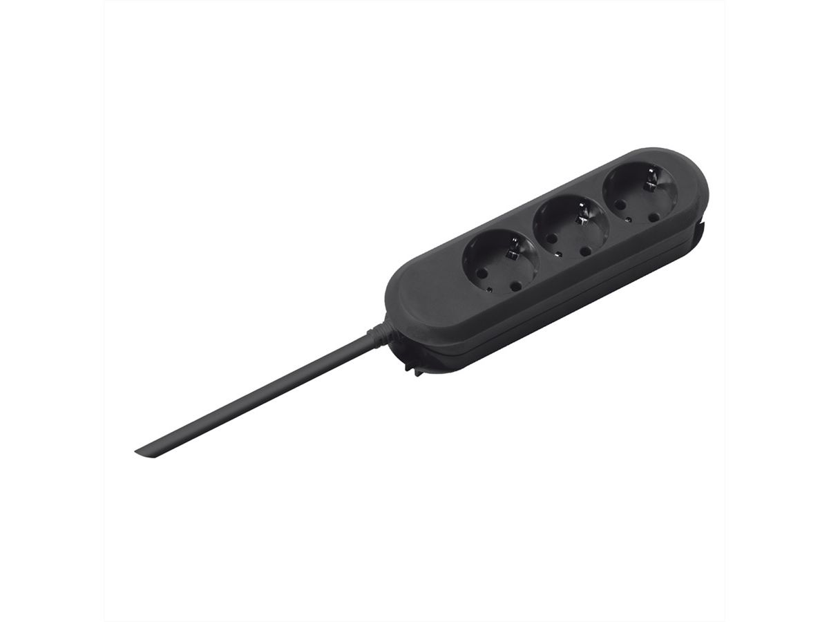 BACHMANN Prise multiple, 3x, noir, 5 m