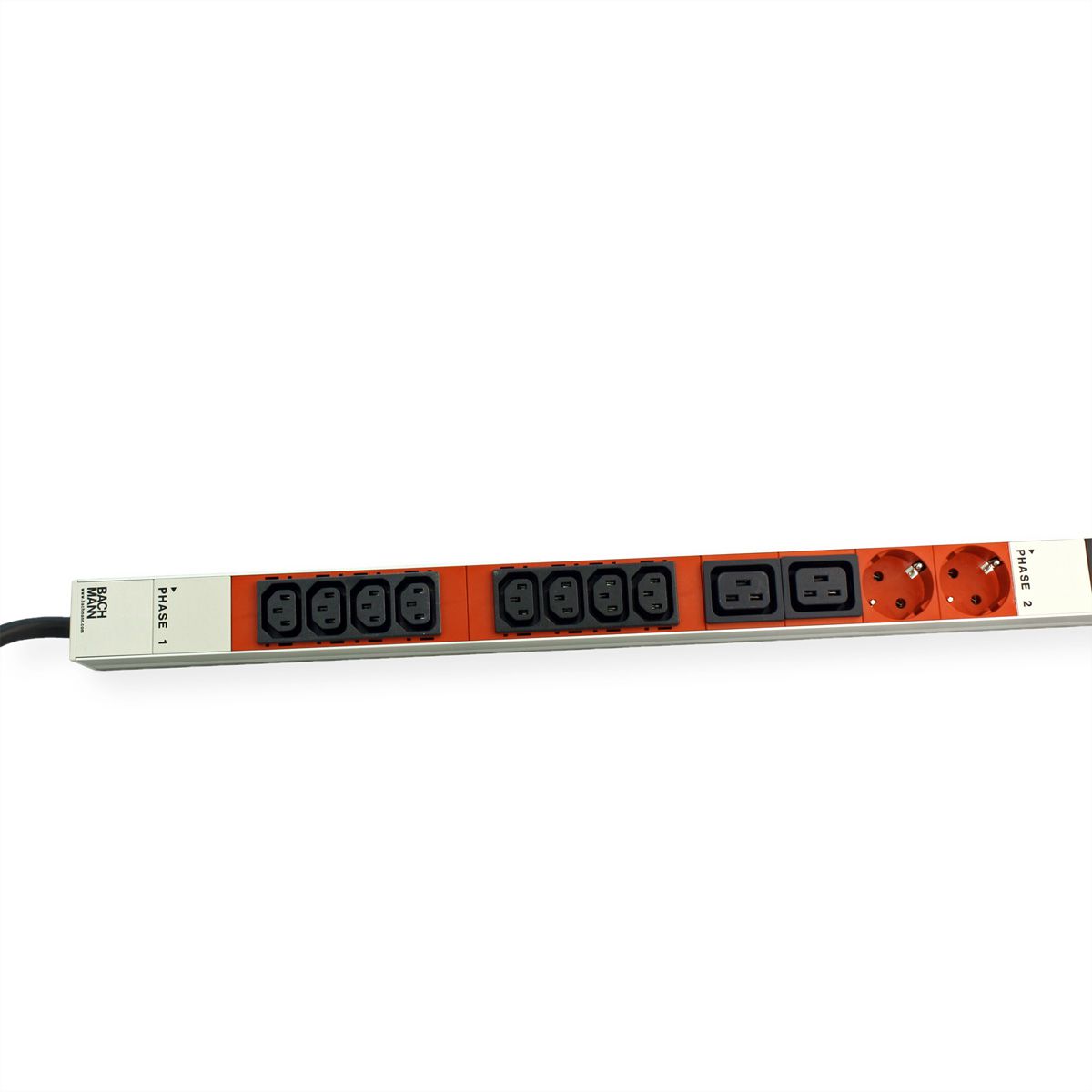 BACHMANN IT PDU ALU 1UH 24x C13 6x C19 2LS CEE 3x16A rouge