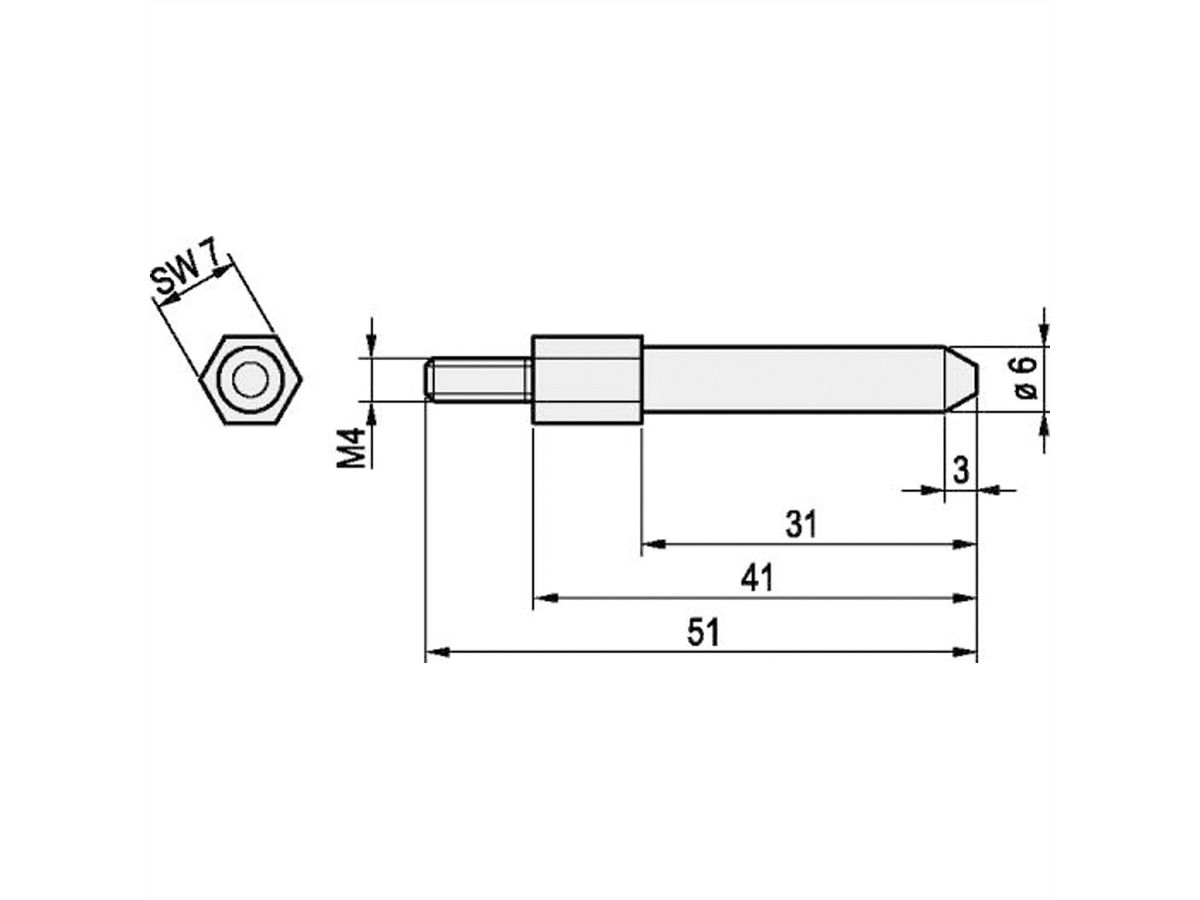 SCHROFF EuropacPRO Cheville de codage SNCF, Diamètre 6.5mm