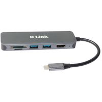 D-Link DUB-2327 Hub USB-C 6 en 1 avec HDMI/lecteur de carte/alimentation