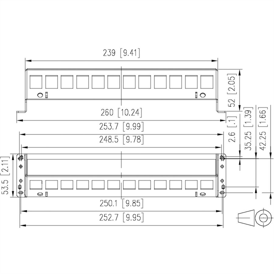 METZ CONNECT SmartConnect Patch Panel 12 ports Keystone, non équipé