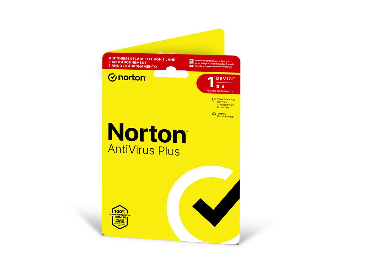 Norton Antivirus Plus 1 Device, 2GB, 12 Mois