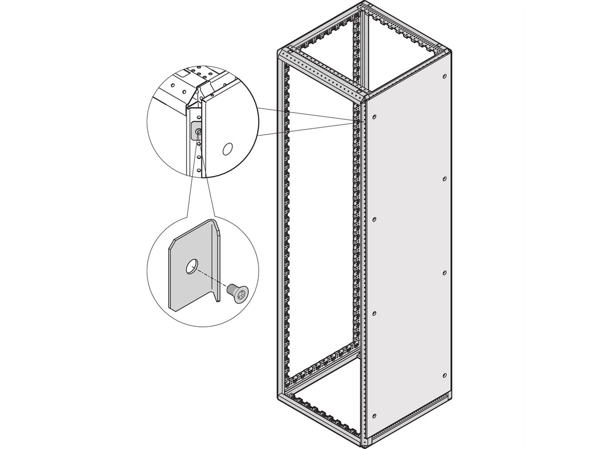 SCHROFF Support interne pour panneau latéral Varistar