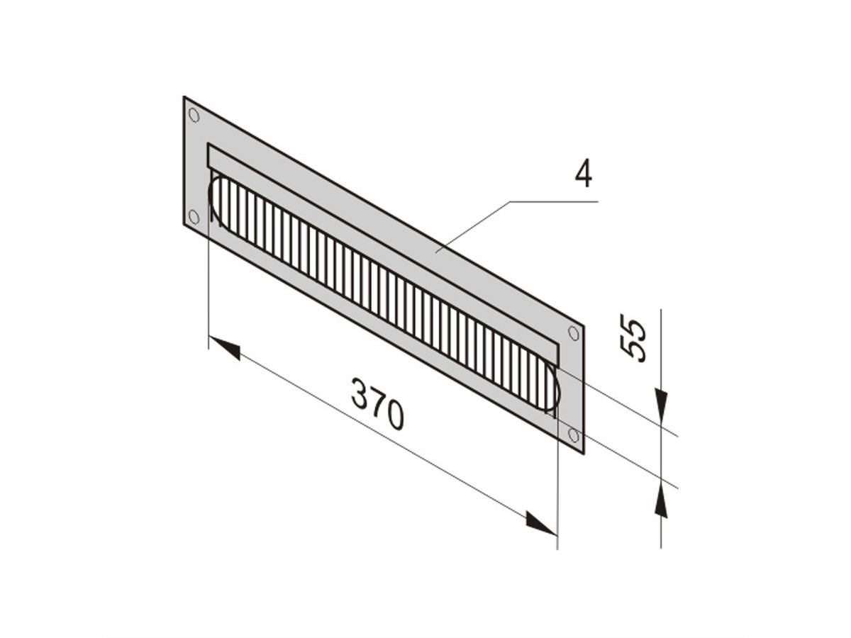 SCHROFF Chemin de câbles pour Novastar et Eurorack, RAL 7021, vissé, 3 U