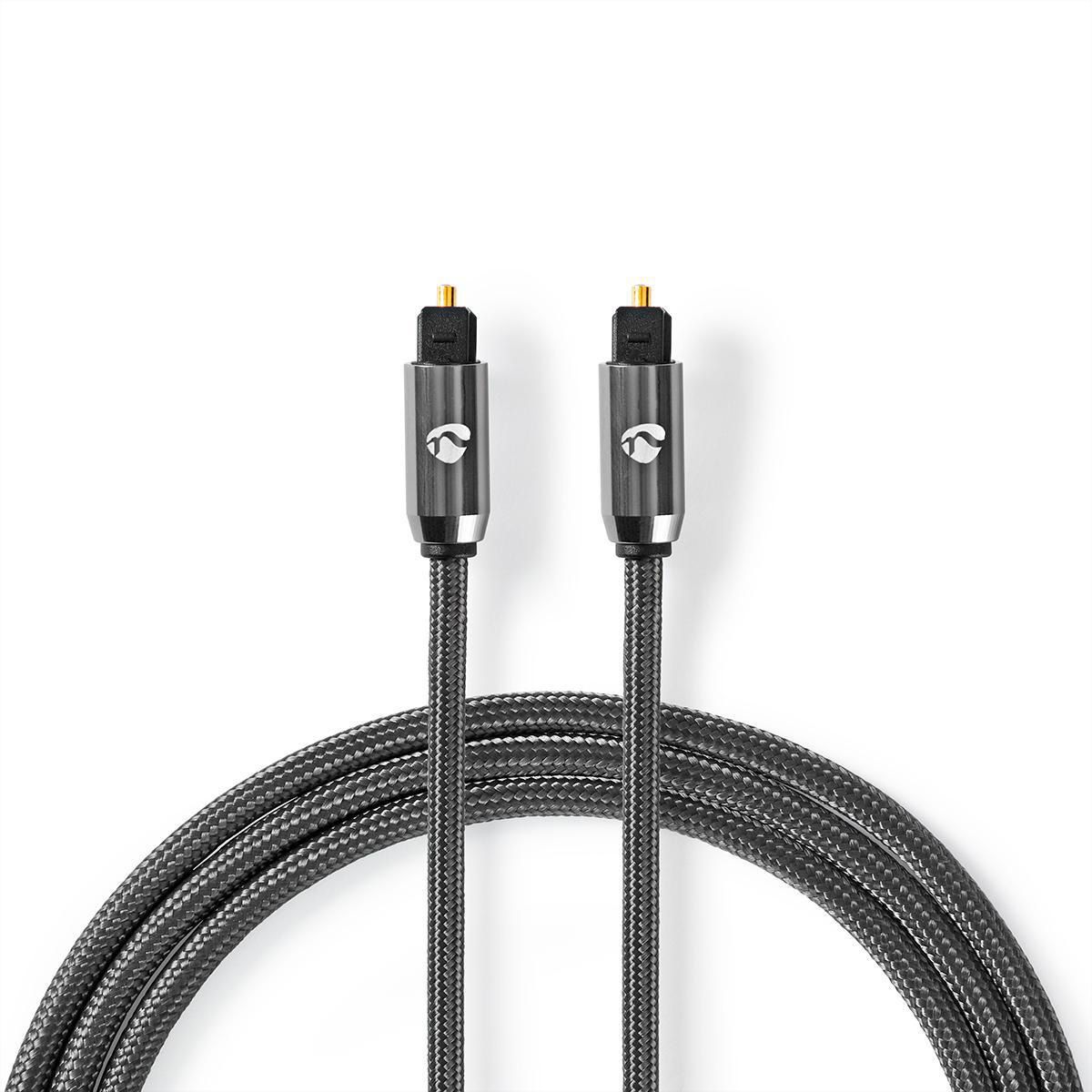 Nedis Optisches Audiokabel Toslink, ST/ST, grau, 1 m