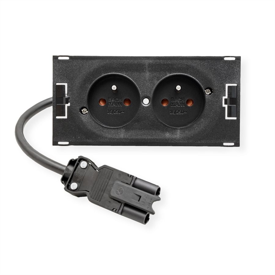 BACHMANN DUE 2xUTE , incl. Anschlukabel GST18, schwarz, 0,2 m