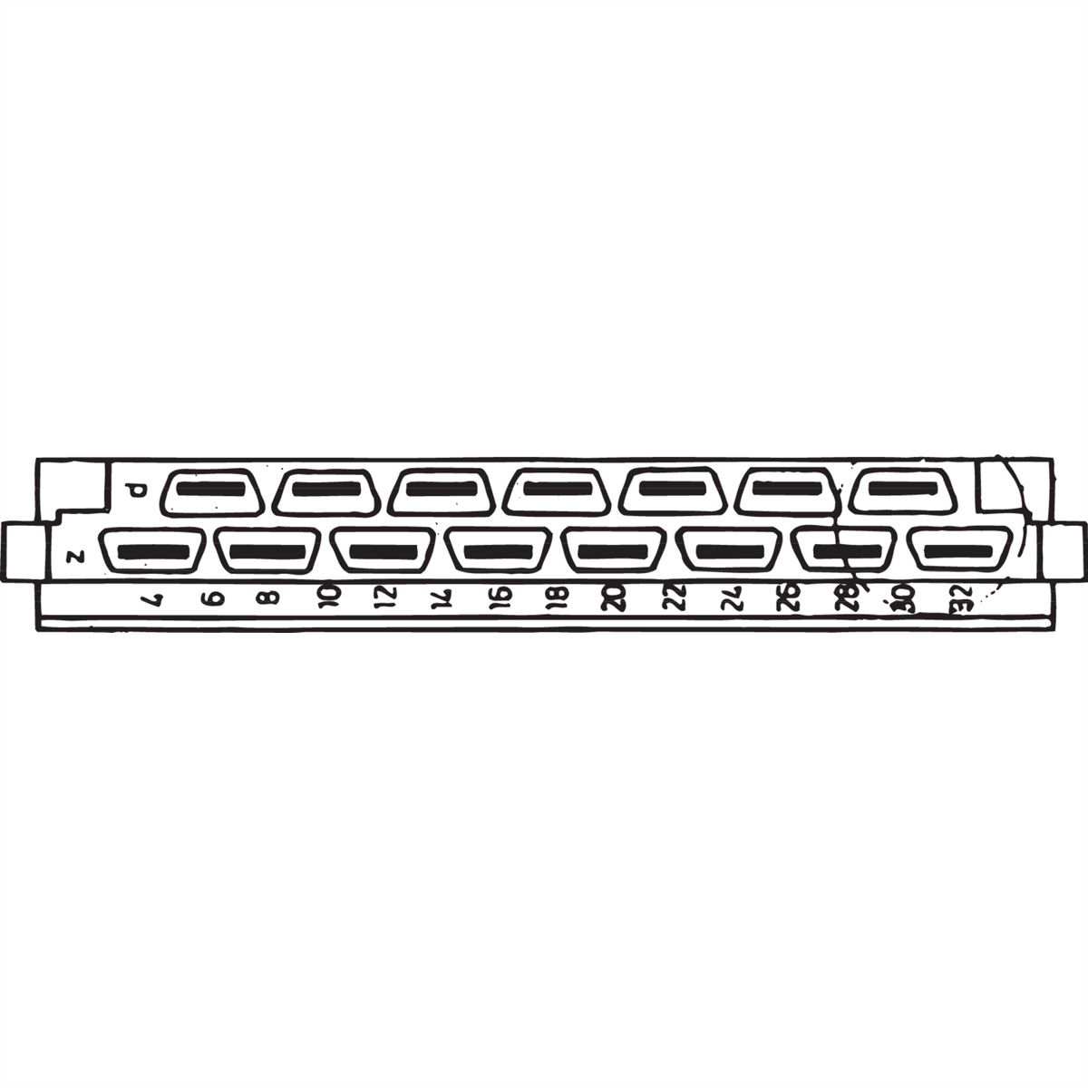 Connecteur SCHROFF de type H, EN 60603, DIN 41612, mâle, 15 contacts, FASTON 6.3 mm