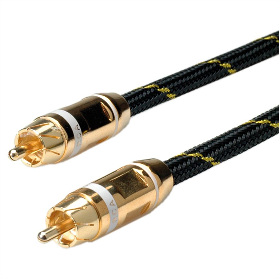 ROLINE GOLD Cinch-Verbindungskabel simplex ST/ST, weiss, 5 m