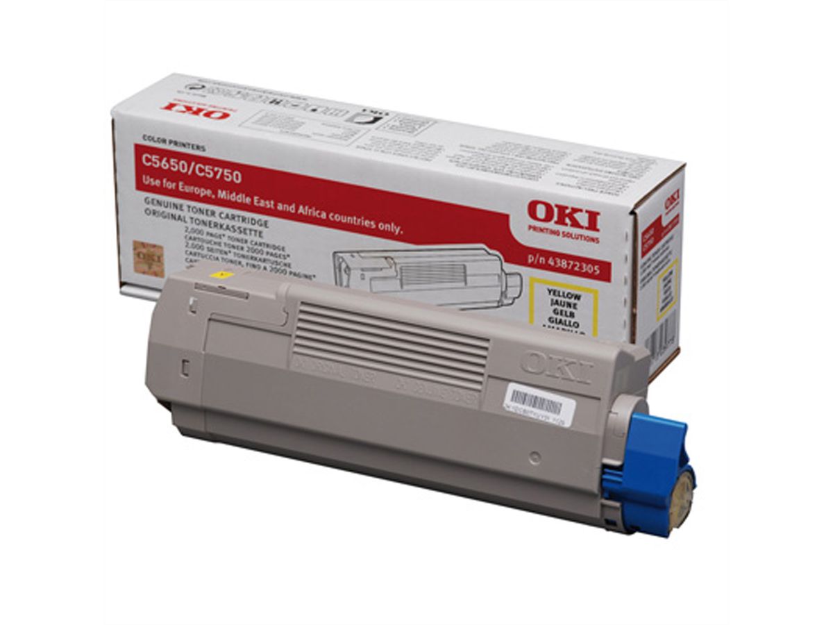 OKI Toner 43872305, yellow für ca. 2.000 Seiten für C5650 / C5750