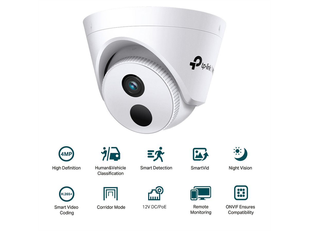 TP-Link VIGI C440I(4mm) Caméra Turret 4 MP, 75.1°, IR-LED 30m