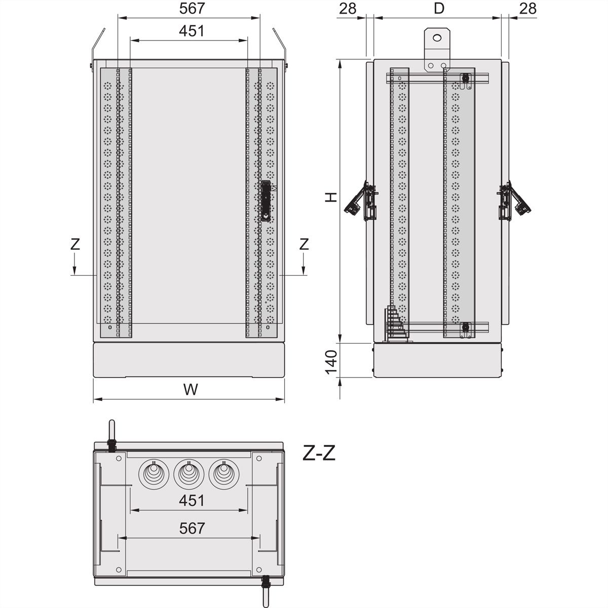 SCHROFF COM FTTX 600H800B600T 2-TUER