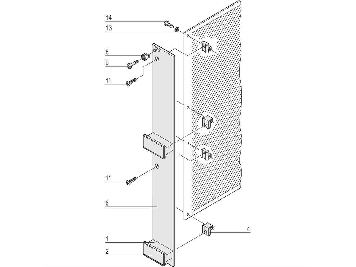 SCHROFF Steckbaugruppe mit starrem Griff in Trapezform - STECKBAUGRUPPE 6HE 10TE EL/C