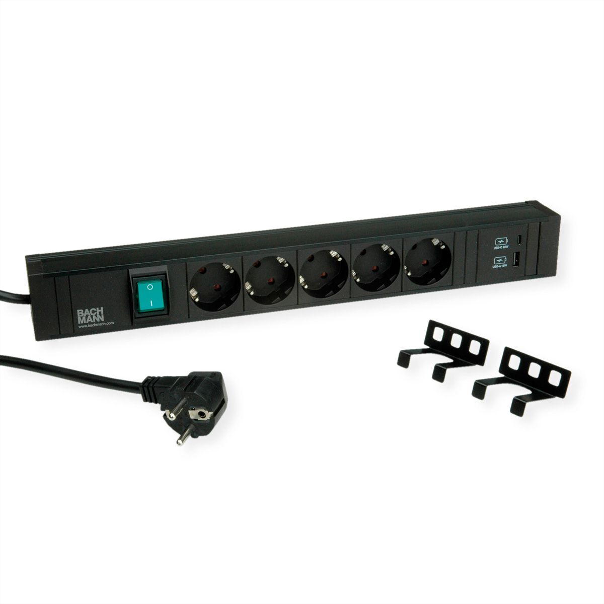 BACHMANN CONNECT LINE 5x contact de protection, emballé dans un polysachet, noir
